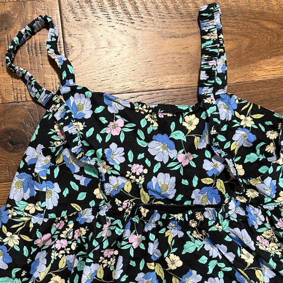 Moon River Floral Dress - Black and Blue - Picture 6 of 7